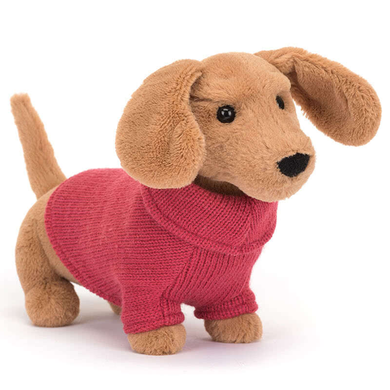JellycatJellycat Sweater Sausage Dog Pink