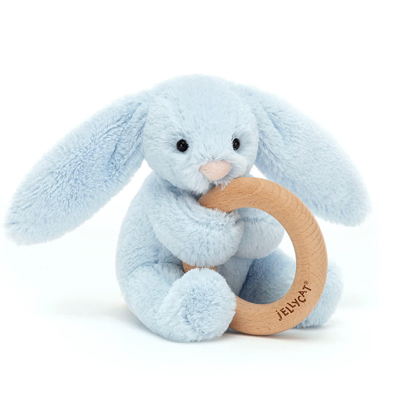 JellycatBashful Blue Bunny Wooden Ring