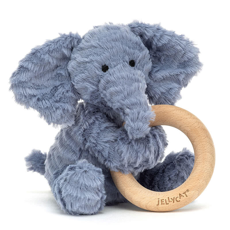 JellycatFuddlewuddle Elephant Wooden Ring Toy