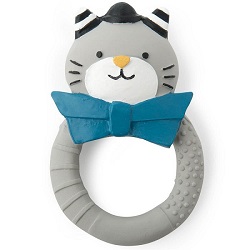 Les Moustaches Grey Cat Teething Ring