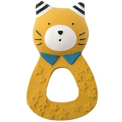 Les Moustaches Yellow Cat Teething Ring