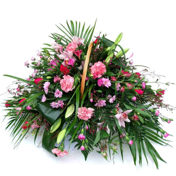 Flower Delivery Shades of Pink Flower Basket