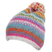 Pachamama Bobble Beanie Hats - Hand Knitted - 100% Wool