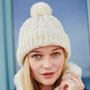 Pachamama Chamonix Bobble Beanie Cream Hat front