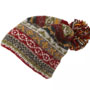 Pachamama Classic Fairisle Bobble Beanie Rust seperate