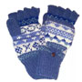 Pachamama Knitwear Classic Fairisle Glove Mitts Denim seperate