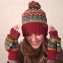 Pachamama Knitwear Classic Fairisle Glove Mitts Rust together