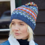 Pachamama Clifden Denim Fine Knit Bobble Beanie front