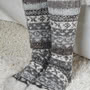 Pachamama Knitwear Classic Fairisle Long Socks Natural left view