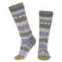 Pachamama Knitwear Classic Fairisle Long Socks Olive front view