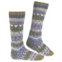 Pachamama Knitwear Classic Fairisle Long Socks Olive side view
