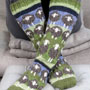 Pachamama Knitwear Flock Of Herdwick Sheep Long Socks wearing