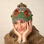 Pachamama Highland Cow Bobble Beanie facing