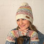 Pachamama Langtang Bobble Beanie Multi Hat together