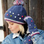 Pachamama Montpellier Bobble Beanie Denim Hat together