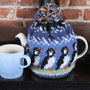 Pachamama Knitwear Circus of Puffins Tea Cosy in-situ