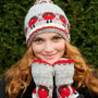 Pachamama Robin Bobble Beanie Hat together