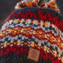 Pachamama Shetland Bobble Beanie Charcoal Hat close