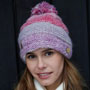 Pachamama Sierra Nevada Bobble Beanie Pink facing