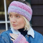 Pachamama Knitwear Sierra Nevada Headband Pink left side