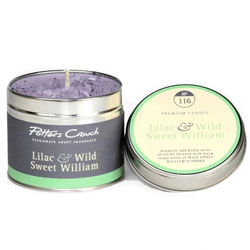 Potters Crouch Lilac & Wild Sweet William Scented Candle. These candles are made from the very best pharmaceutical grade wax, it is then infused with  pure essential oils making it one of the best quality candles currently available on the market! Burn fo