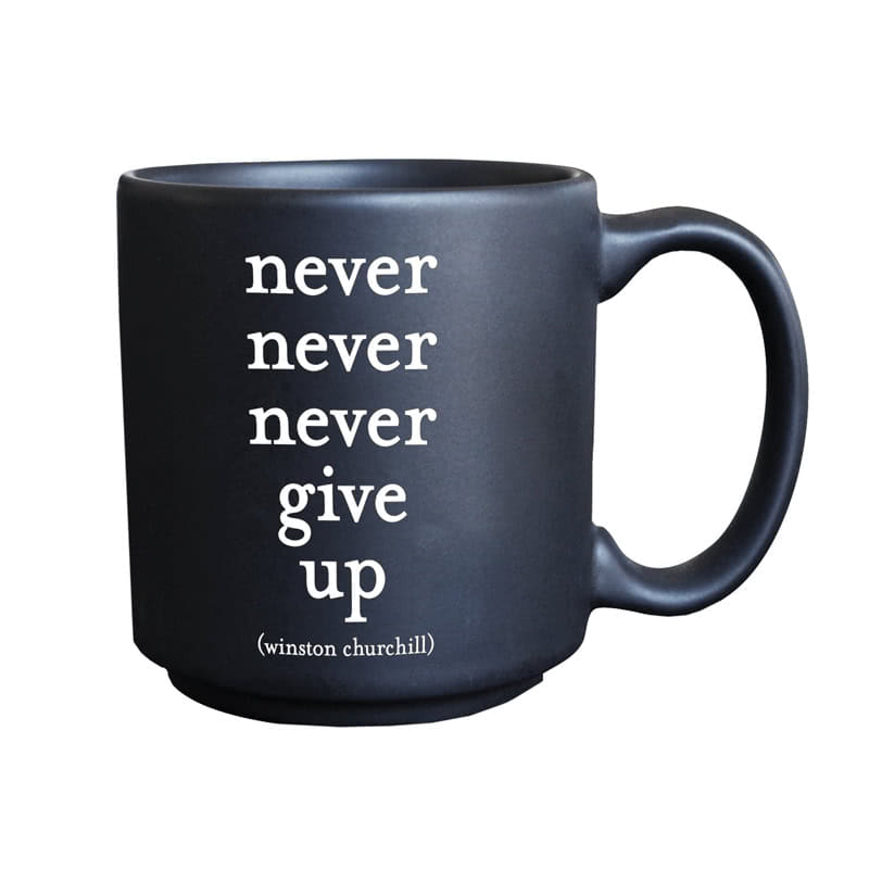 QuotableMini Espresso Mug Never Give Up