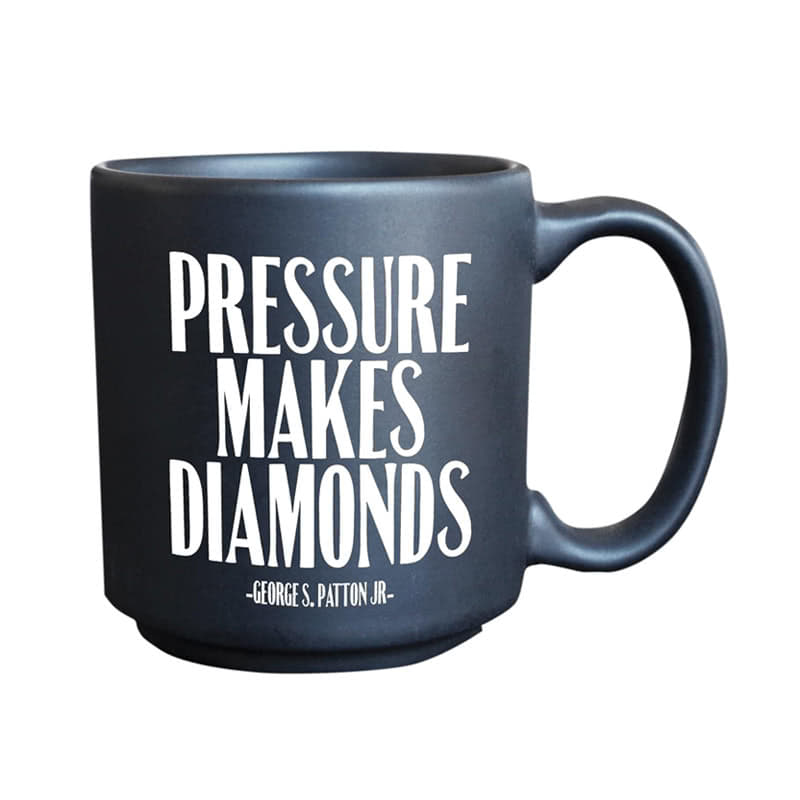 QuotableMini Espresso Mug Pressure Makes Diamonds