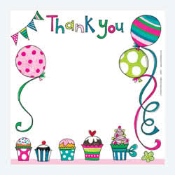 Cakes and Balloons Thank You Card