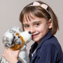 Teddy Hermann Australian Shepherd 30cm Soft Toy holding