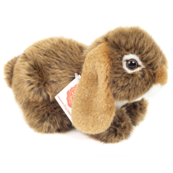 Teddy Hermann Brown Ram Rabbit 18cm Plush Toy coming in dark-brown fur with mid-brown floppy ears, a white tummy, throat and chin plus eye sockets, a button bobtail and comes with the most adorable cute looks.