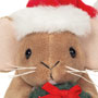 Teddy Hermann Christmas Mouse with Wreath 11cm Plush head