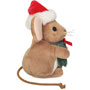 Teddy Hermann Christmas Mouse with Wreath 11cm Plush side view
