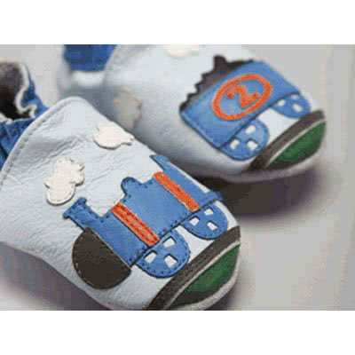 Baby Boy Leather Pre Shoes - Steam Train