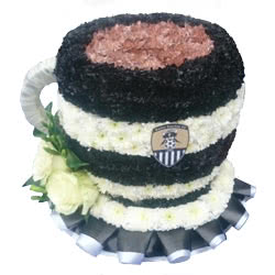 funeral flowers 3D Notts County Tea Cup Tribute
